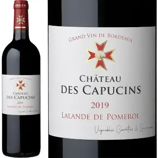 Lalande de Pomerol - Ch. Capucins 19 : Château Des Capucins Lalande de Pomerol 2019. Vignobles Carretero & Guionneau 90% Merlot, 7% Cabernet Sauvignon, 3% Cabernet Franc. Bouteille 75cl.