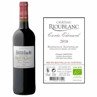Bordeaux Supérieur Rouge 2018 Bio - Château Rioublanc