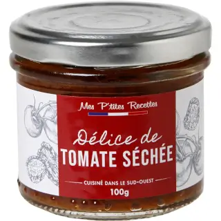 Délice de Tomate Séchée : Délice de Tomate Séchée goût délicieux, ingrédients frais, parfait pour toasts, crackers, viande et poisson. 100g