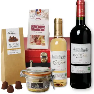 valisette gourmande vins moelleux, Lalande, truffes et foie gras